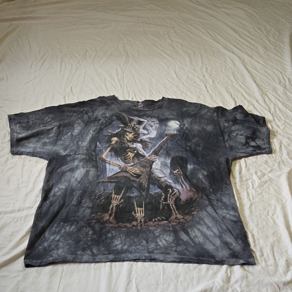 Vintage James Ryman Slash Guitar Rock Skull Bone Skeleton T-Shirt 2XL